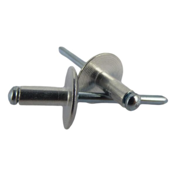 ASL4-2 - 3.2 x 6.4mm Large Flange Dome Head Rivets - Aluminium/Steel Box Qty: 1000