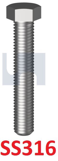 BSW Hex Set Screw SS316 A4