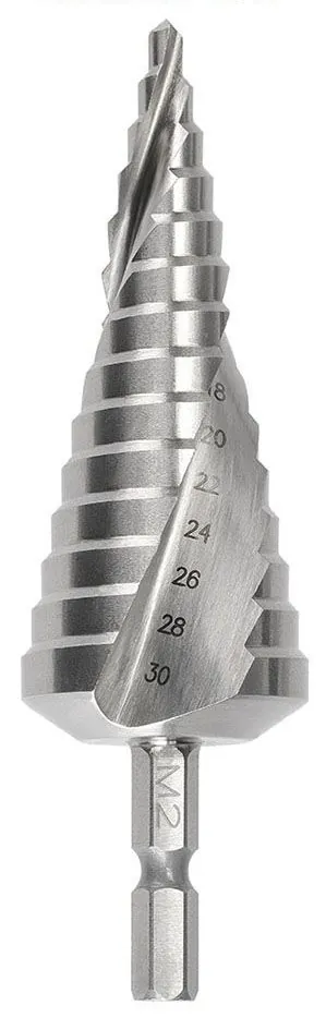 1/4" HEX SHANK SPIRAL FLUTE STEP DRILLS - NEW