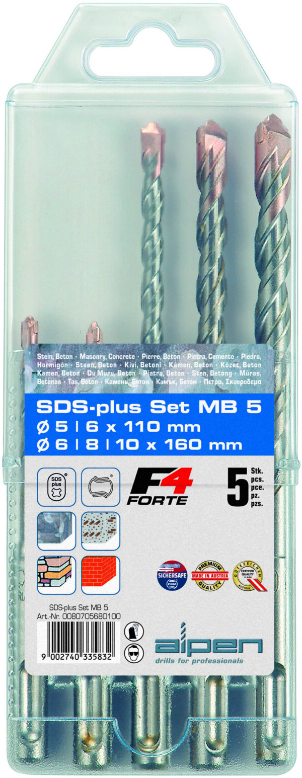SDS Plus 2-Cutter 5 Piece Set - Made In Europe