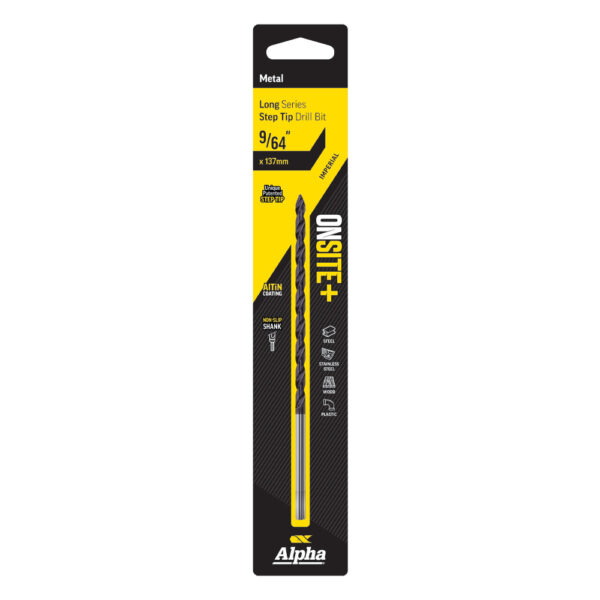 9/64''in (3.57mm) Onsite Plus Long Series Drill Bit - Step Tip Straight Shank AlTiN Coating Bulk - Image 3