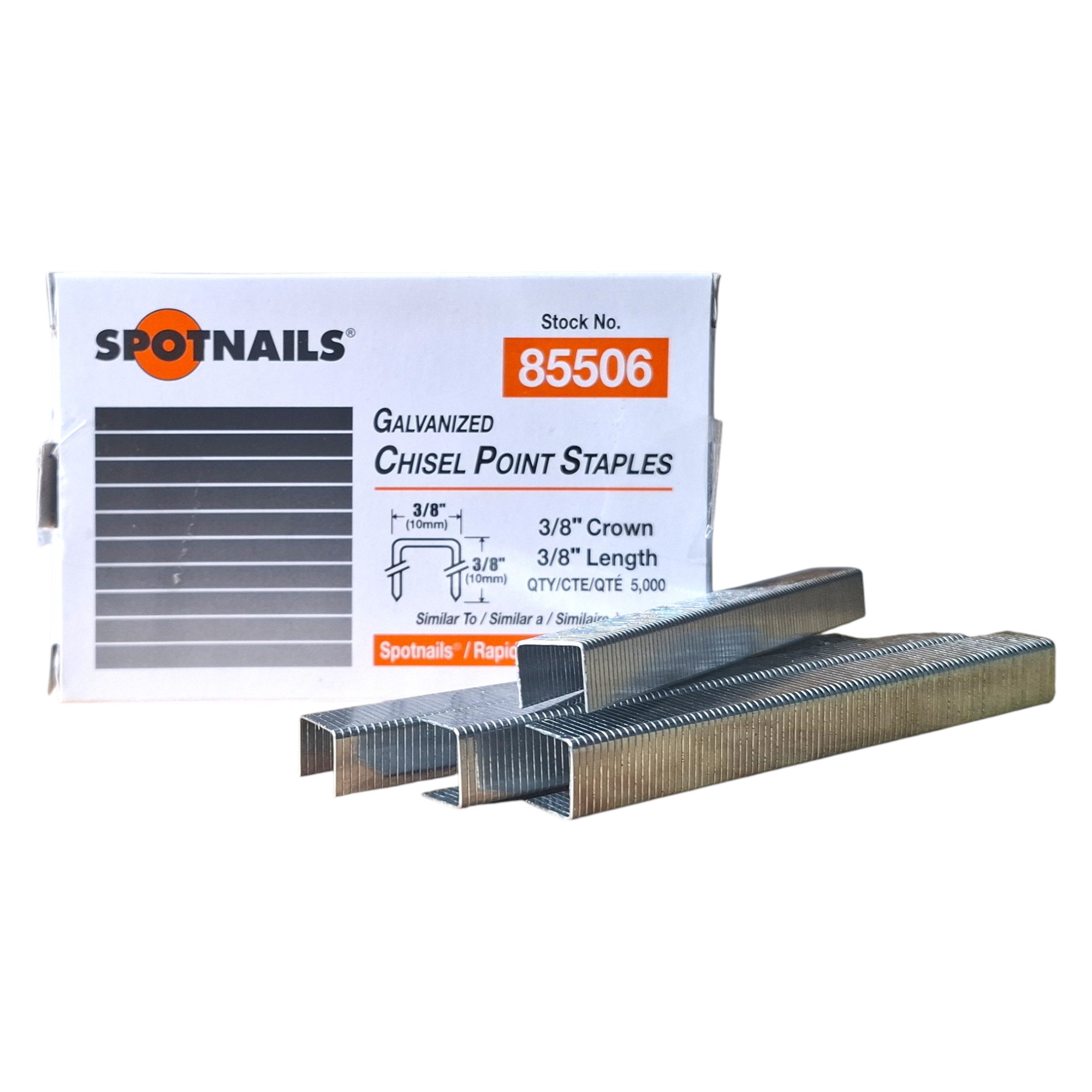Staples Arrow Type T50/55 Series 10mm (3/8) (85506) Box Of 5000