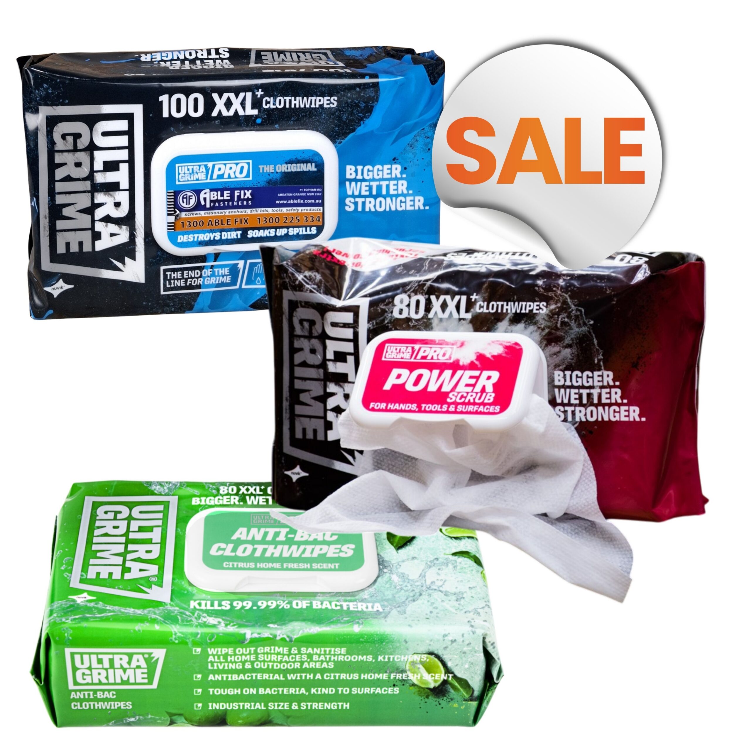 Ultragrime 3pce Wipes Bundle